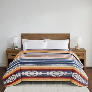 Pendleton Ultra Soft Plush Blanket - Saltillo Stripe - Queen Size